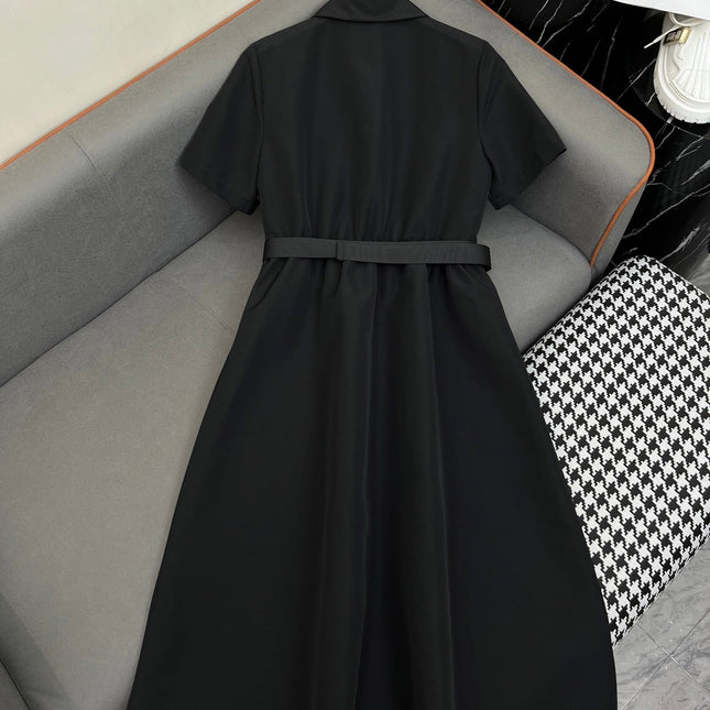 SHIRT DRESS WITH ZIP-UP COLLAR AND BELT