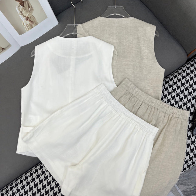 PRADA LINEN BLAZER AND SHORTS SET 243903