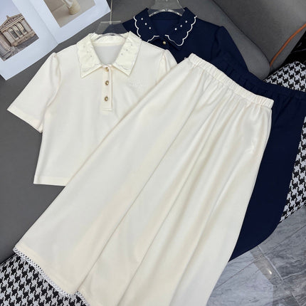 ELEGANT SET – TOP WITH FLOWY A-LINE SKIRT