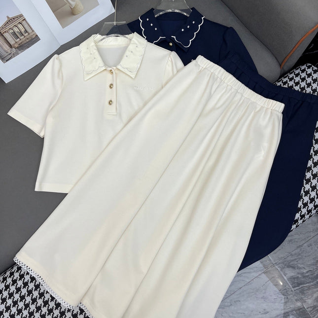 ELEGANT SET – TOP WITH FLOWY A-LINE SKIRT
