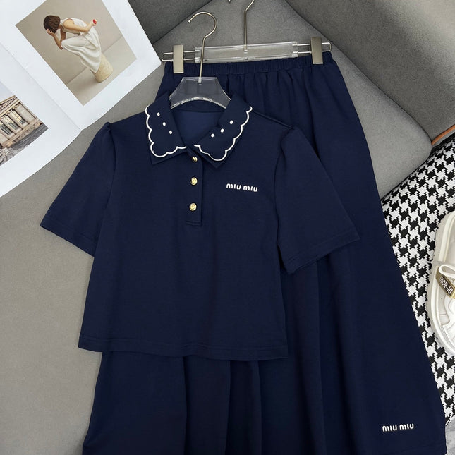 ELEGANT SET – TOP WITH FLOWY A-LINE SKIRT