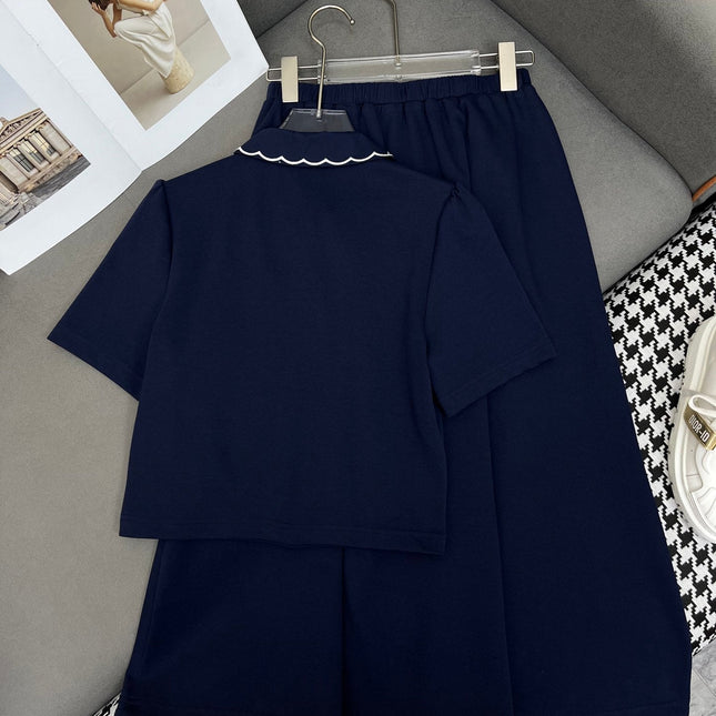 ELEGANT SET – TOP WITH FLOWY A-LINE SKIRT