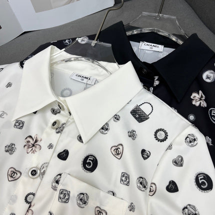 SHORT-SLEEVE BUTTON-DOWN DRESS WITH SIGNATURE LOGO BELT