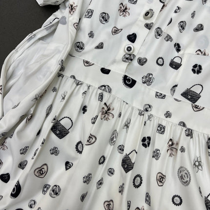 SHORT-SLEEVE BUTTON-DOWN DRESS WITH SIGNATURE LOGO BELT