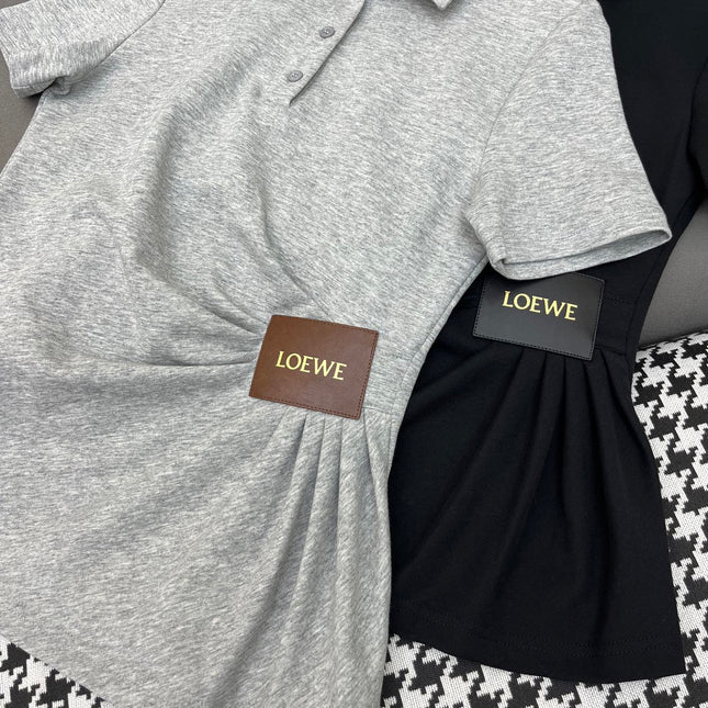 FITTED POLO SHIRT WITH PLEATED WAIST