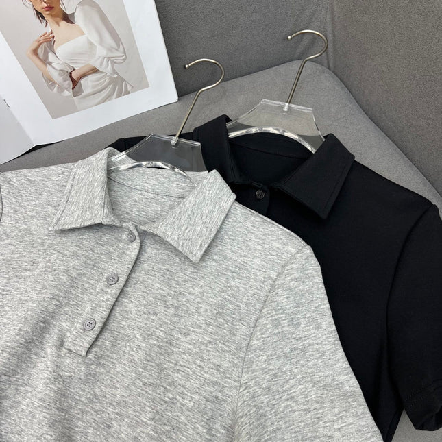 FITTED POLO SHIRT WITH PLEATED WAIST