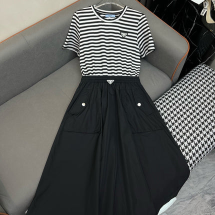 PRAD ROUND NECK DRESS 25S IN POLYESTER 266689