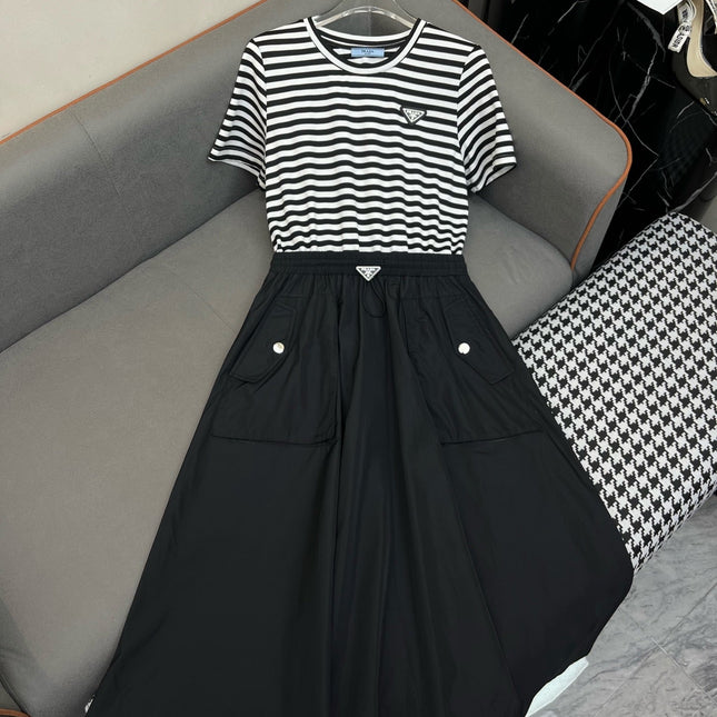 PRAD ROUND NECK DRESS 25S IN POLYESTER 266689