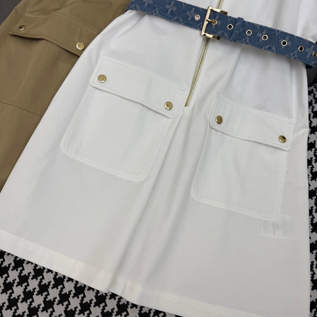 SHIRT DRESS WITH SHORT SLEEVES AND LOGO BELT 258221