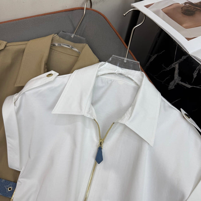 SHIRT DRESS WITH SHORT SLEEVES AND LOGO BELT 258221