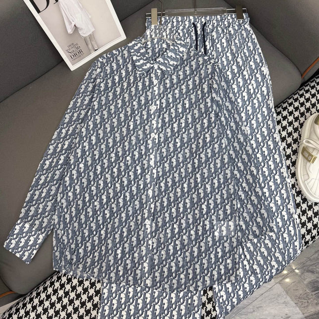 DIOR SHIRTS MONOCHROME PRINTED FABRIC 266699