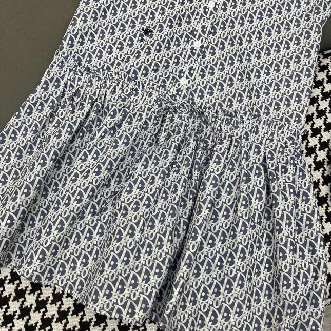 DIOR SLEEVELESS PRINTED DENIM DRESS 269128