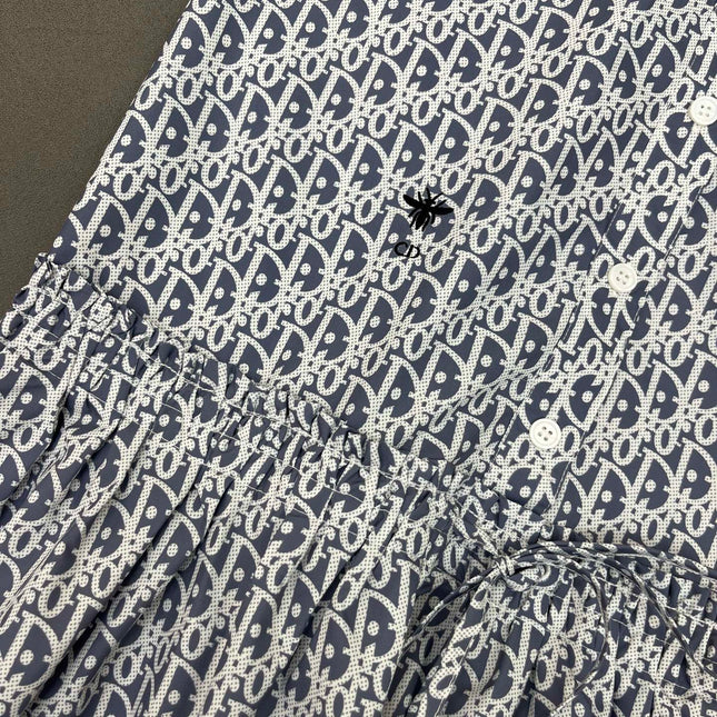 DIOR SLEEVELESS PRINTED DENIM DRESS 269128