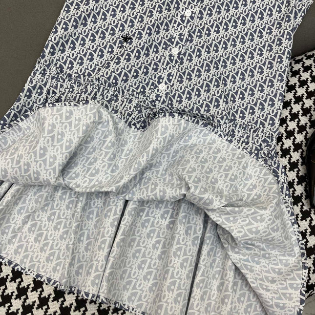 DIOR SLEEVELESS PRINTED DENIM DRESS 269128