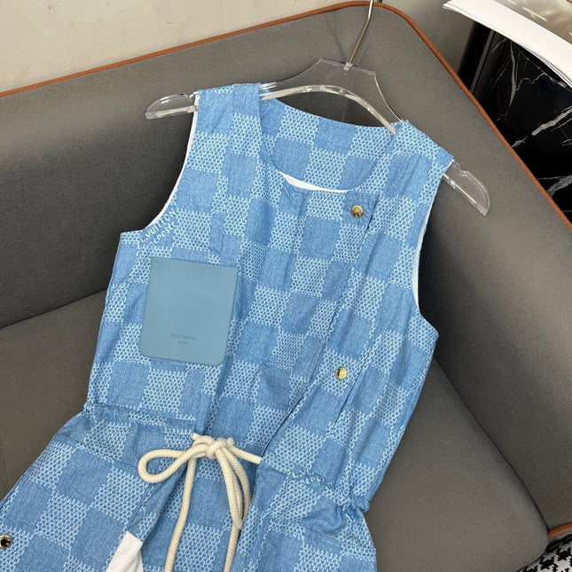 LV TANK DRESS BLUE 25S IN POLYESTER 266630