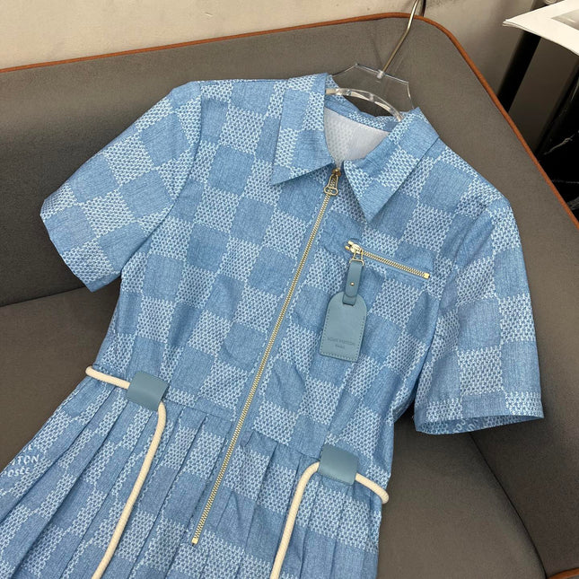 LV DRESS PLEATED HEM 25IN POLYESTER 266634