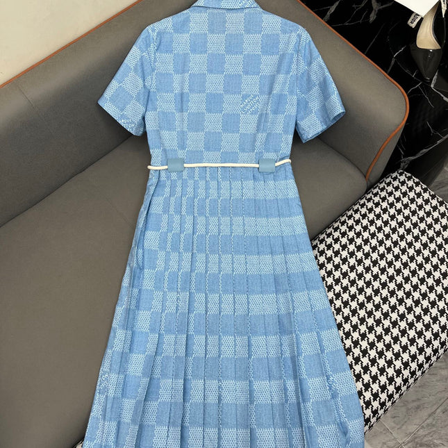 LV DRESS PLEATED HEM 25IN POLYESTER 266634