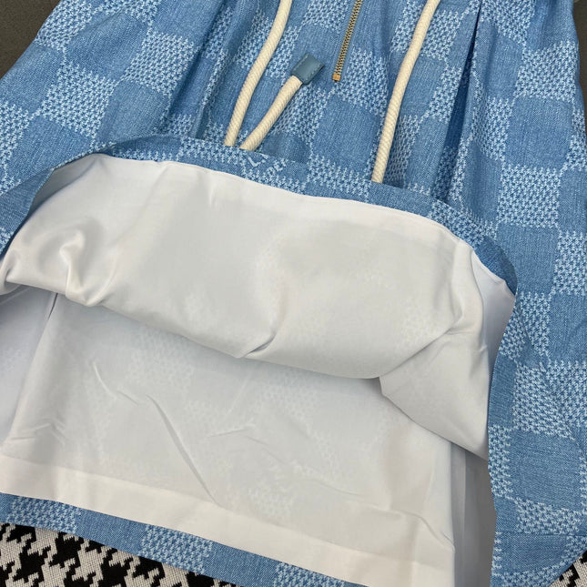 LV FRONT ZIP SLEEVELESS DRESS BLUE 25S IN POLYESTER 266638