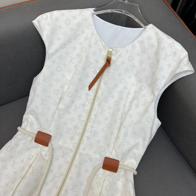 LV FRONT ZIP SLEEVELESS DRESS 25S IN POLYESTER 266640