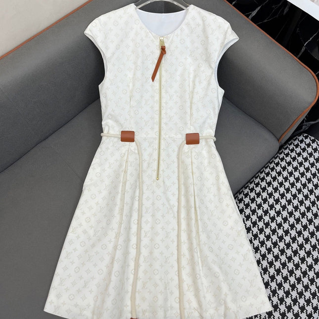 LV FRONT ZIP SLEEVELESS DRESS 25S IN POLYESTER 266640