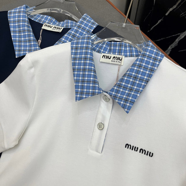 POLO SHIFT DRESS PLAID DESIGN PIQUÉ COTTON 266701