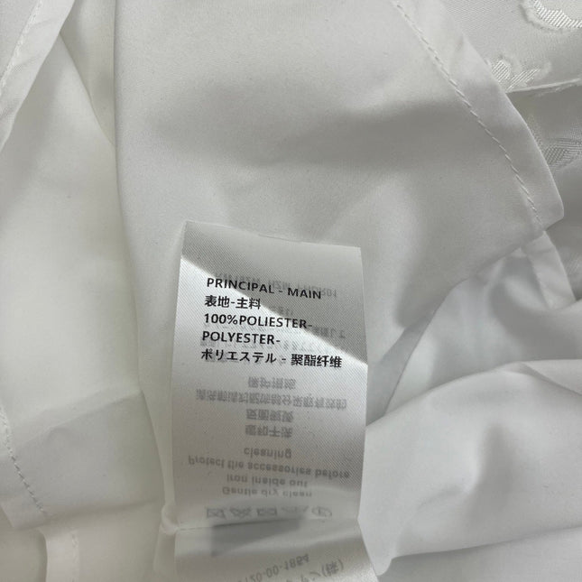 WHITE EMBOSSED LOGO DRESS