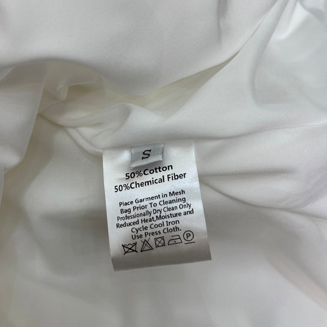 WHITE SHORT-SLEEVE BELTED BLAZER DRESS