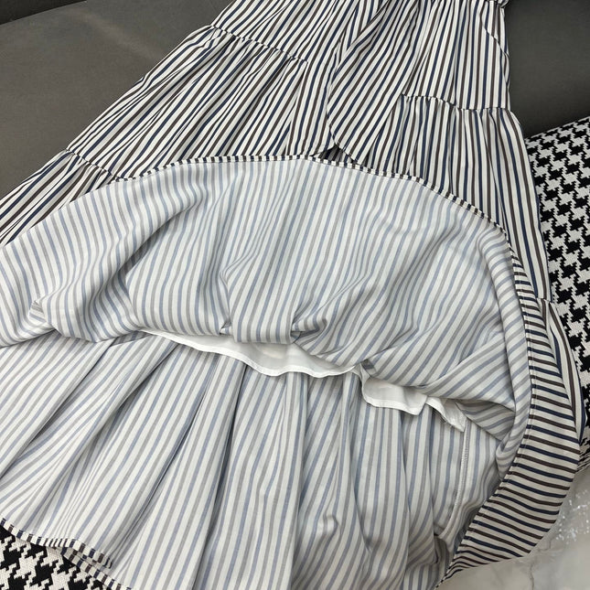 SLEEVELESS STRIPED SHIRT DRESS