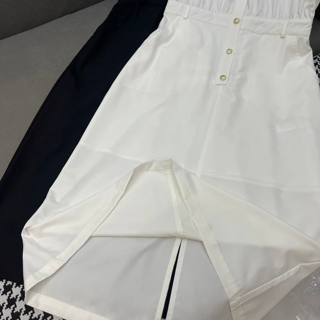SLEEVELESS SHIRT DRESS – LONG LENGTH
