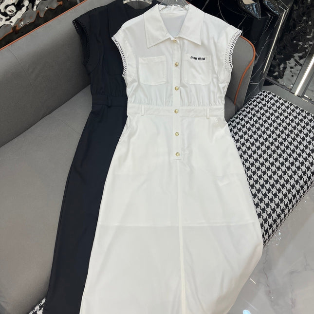 SLEEVELESS SHIRT DRESS – LONG LENGTH