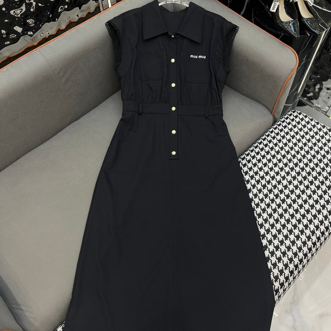 SLEEVELESS SHIRT DRESS – LONG LENGTH