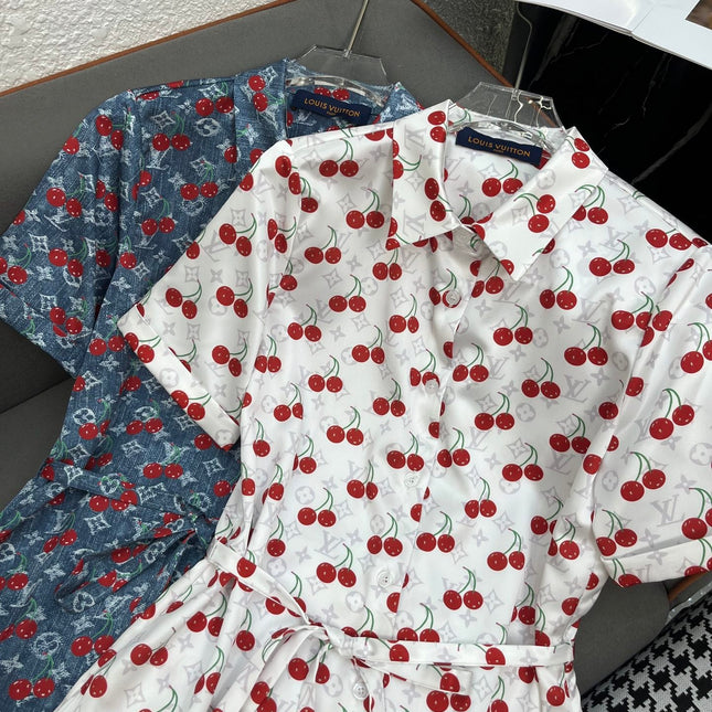 LV SHIRT DRESS CHERRY 25S IN POLYESTER 266624