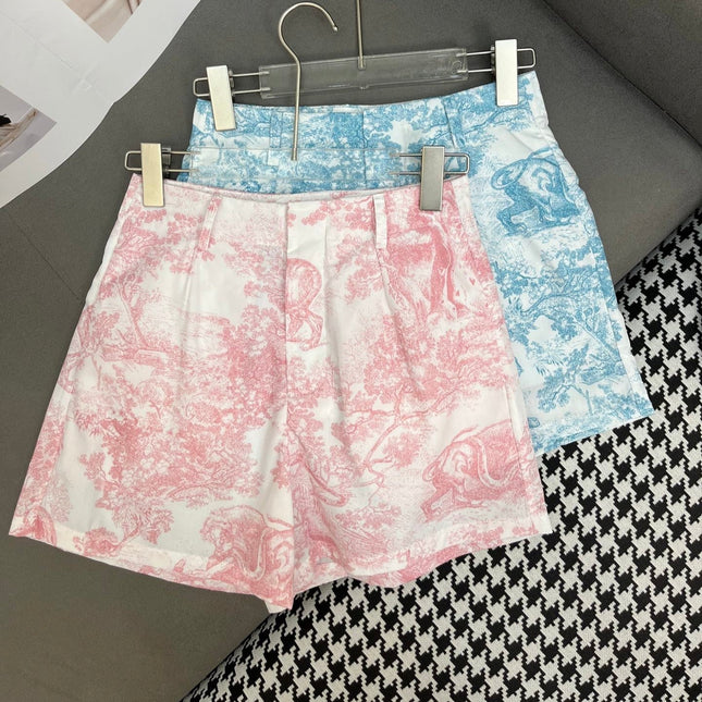 DIOR FLORAL PRINTED SHORTS 25S IN POLYESTER 266649