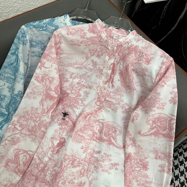 DIO LONG SLEEVE SHIRT WITH MANDARIN COLLAR 25S IN POLYESTER 266663