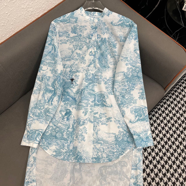 DIO LONG SLEEVE SHIRT WITH MANDARIN COLLAR 25S IN POLYESTER 266663