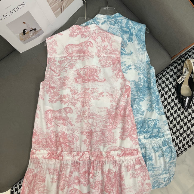 DIOR TIMELESS HIGH-NECK MIDI SILK FABRIC