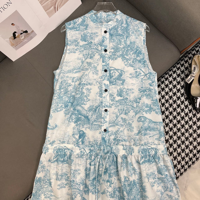 DIOR TIMELESS HIGH-NECK MIDI SILK FABRIC