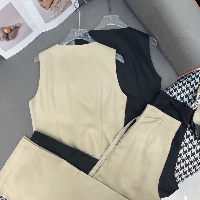 SET SLEEVELESS TOP AND TENCEL PANTS