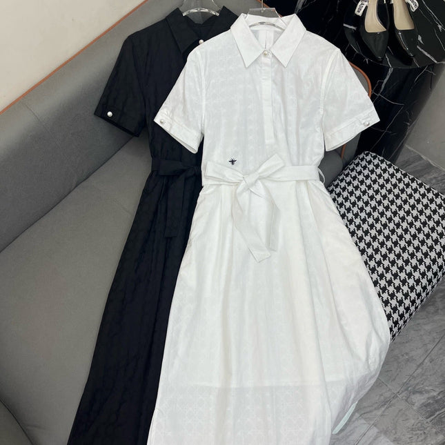 DIOR LONG SHIRT DRESS 25S IN COTTON JACQUARD 266617