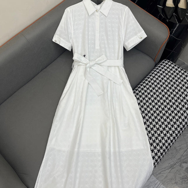 DIOR LONG SHIRT DRESS 25S IN COTTON JACQUARD 266617