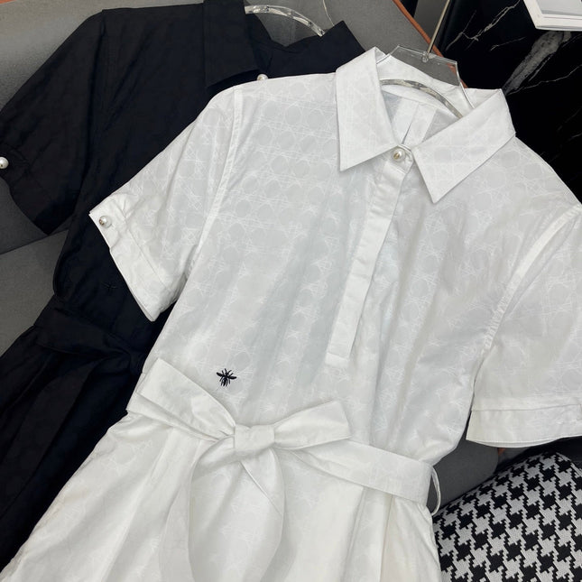 DIOR LONG SHIRT DRESS 25S IN COTTON JACQUARD 266617