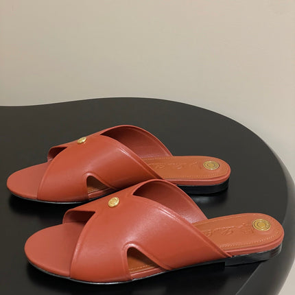 LP CLASSIC CROSS-STRAP SANDALS 25S IN RUST ORANGE LAMBSKIN