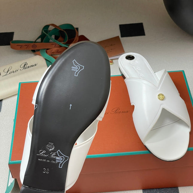 LP CLASSIC CROSS-STRAP SANDALS 25S IN WHITE LAMBSKIN