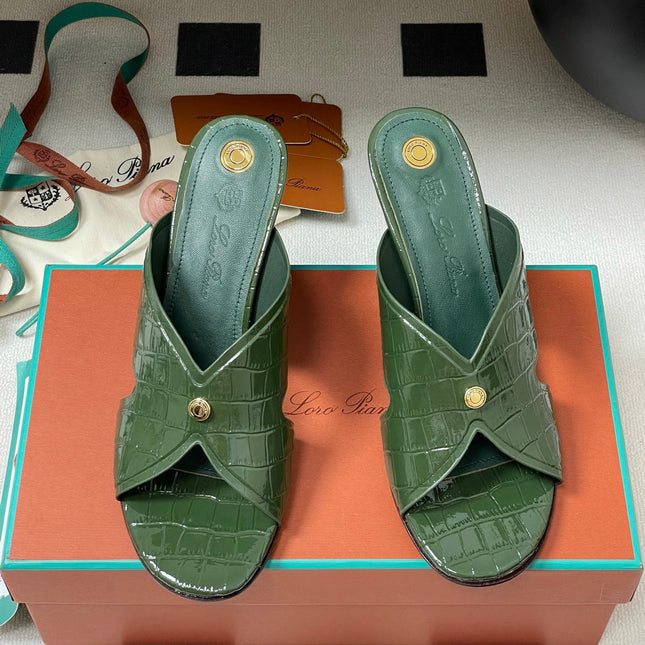 HIGH HEELS 80 MM IN MOSS GREEN CALFSKIN SNAKE EMBOSSING