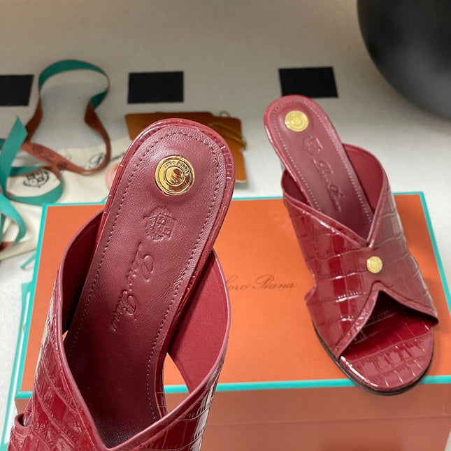 HIGH HEELS 80 MM IN RED CALFSKIN SNAKE EMBOSSING