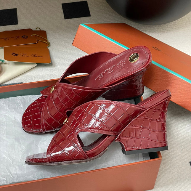 HIGH HEELS 80 MM IN RED CALFSKIN SNAKE EMBOSSING