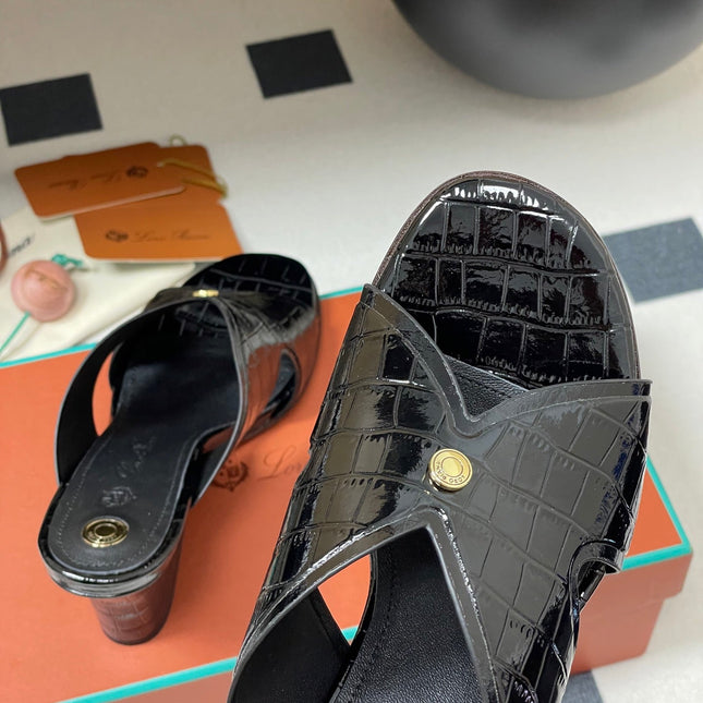 HIGH HEELS 80 MM IN BLACK CALFSKIN SNAKE EMBOSSING