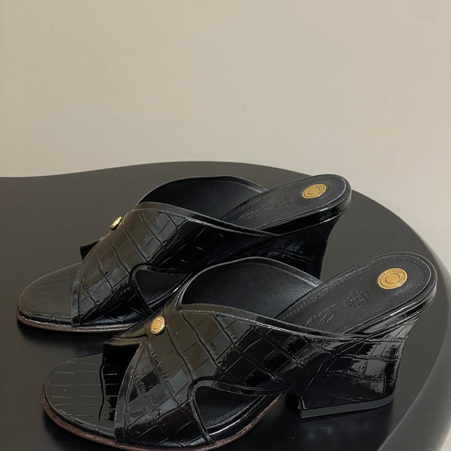 HIGH HEELS 80 MM IN BLACK CALFSKIN SNAKE EMBOSSING