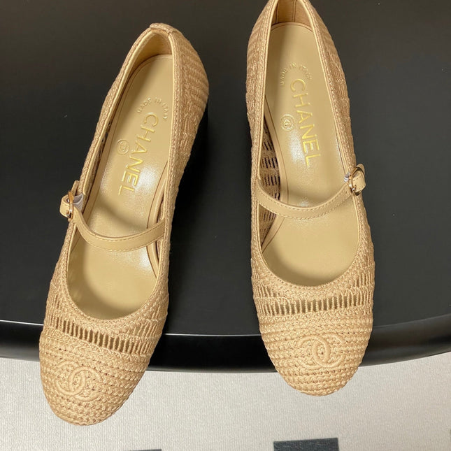 HIGH BALLET MARY JANE 50MM IN NATURAL BEIGE RAFFIA