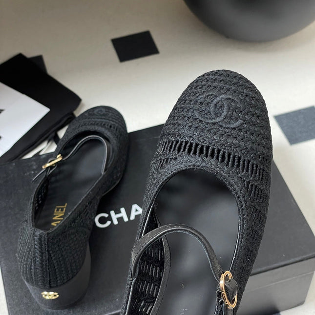 HIGH BALLET MARY JANE 50MM IN BLACK RAFFIA